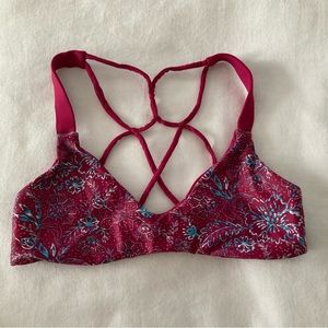 B.Swim printed bikini, Top, Size S , color burgundy.